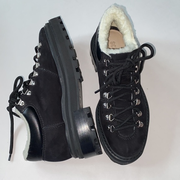 Schutz‎ Lucille boots Faux Shearling Lined Platform lug black NEW 8 - Picture 5 of 6